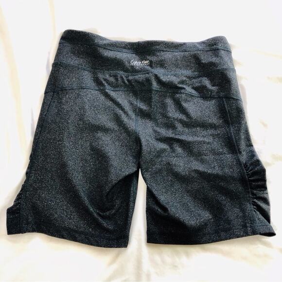 Calvin Klein Charcoal Gray Performance Shorts Quick Dry Fabric Ruched Sides - Picture 8 of 16